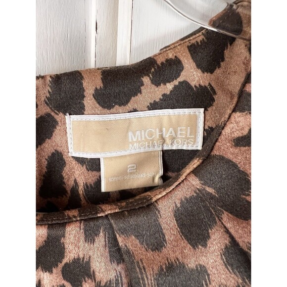 Michael Kors Shesth Dress Animal Print Sleeveless Size 2 - Picture 3 of 12